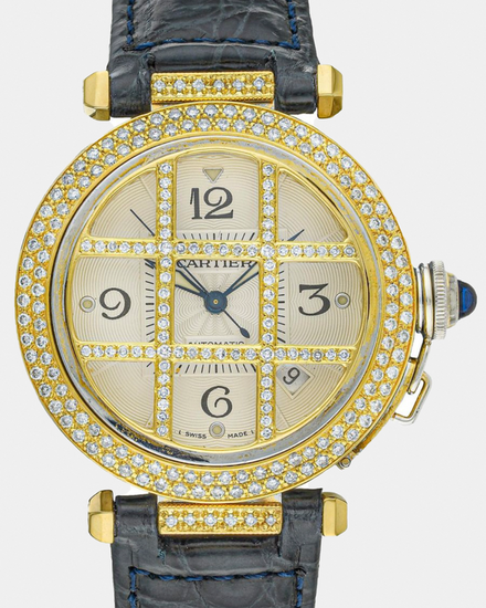 Cartier Pasha De Cartier 32MM Silver Dial Leather Strap (2379)