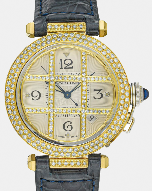 Cartier Pasha De Cartier 32MM Silver Dial Leather Strap (2379)