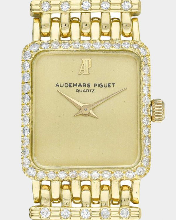 Audemars Piguet Vintage 25MM Aftermarket Champagne Dial Aftermarket Diamonds/Yellow Gold Bracelet (22566)