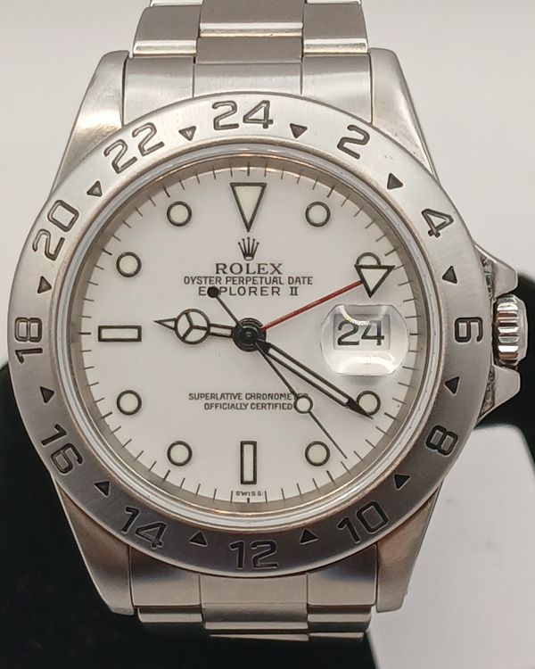 1999 Rolex Explorer II "Polar" 40MM White "Swiss Only" Dial Oyster Bracelet (16570)