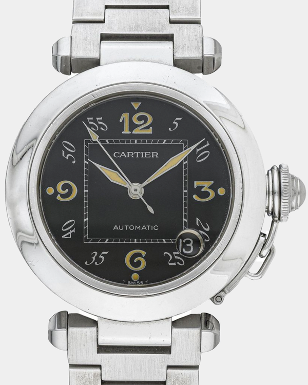 Cartier Pasha de Cartier 35MM Black Dial Steel Bracelet (2324)