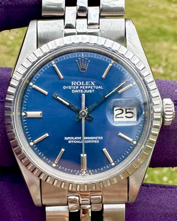 No Reserve - 1976 Rolex Datejust 36MM Blue Dial Jubilee Bracelet (1603)