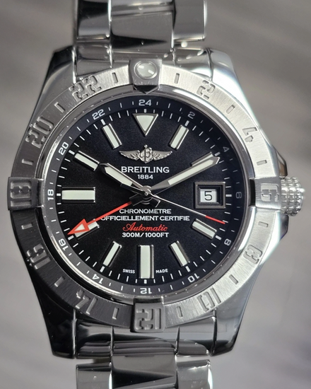 2024 Breitling Avenger II GMT 43MM Black Dial Steel Bracelet (A32390)