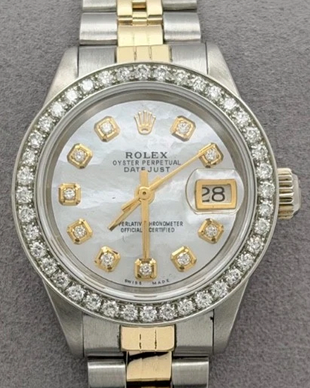 1972 Rolex Lady-Datejust 26MM Aftermarket Mother of Pearl Dial Two-Tone Jubilee Bracelet (6917)