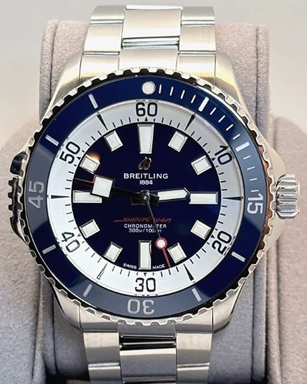 2023 Breitling Superocean 46MM Blue Dial Steel Bracelet (A17378)