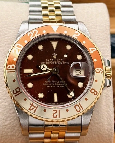 1986 Rolex GMT-Master "Faded Rootbeer" 40MM Brown Dial Two-Tone Jubilee Bracelet (16753)
