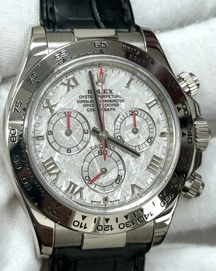 (Z Serial) Rolex Cosmograph Daytona 40MM Meteorite Dial Leather Strap (116519)