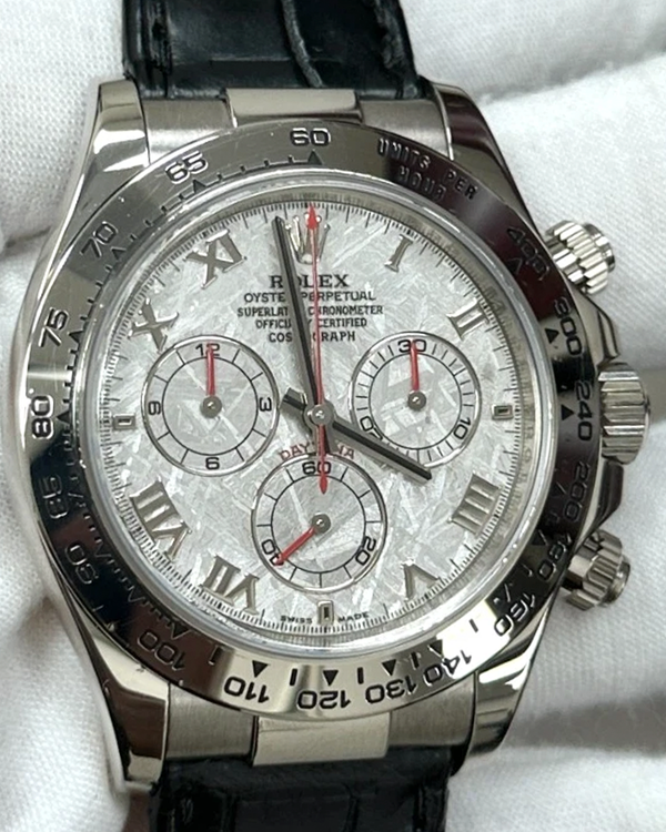(Z Serial) Rolex Cosmograph Daytona 40MM Meteorite Dial Leather Strap (116519)