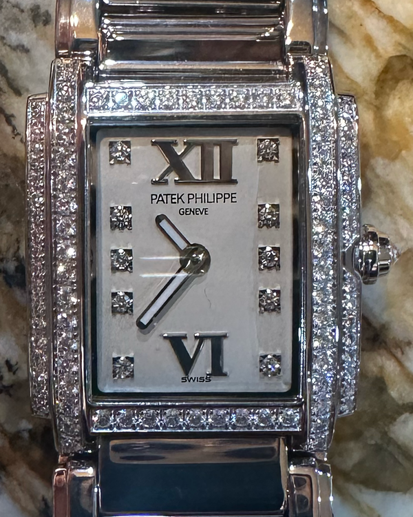 Patek Philippe Twenty-4 22MM Quartz White Dial White Gold Bracelet (4908/200G-001)