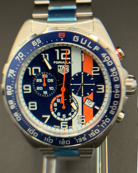 2025 Tag Heuer Formula 1 "Gulf" S.E. 43MM Quartz Blue Dial Steel Bracelet (CAZ101AT.BA0842)