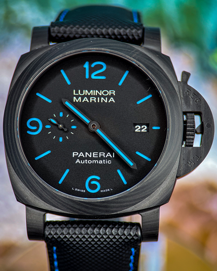 2022 Panerai Luminor Marina Carbotech 44MM Black Dial Leather Strap (PAM01661)