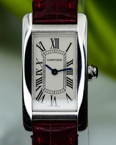 2013 Cartier Tank Américaine 35MM Quartz White Dial Leather Strap (W2601956)