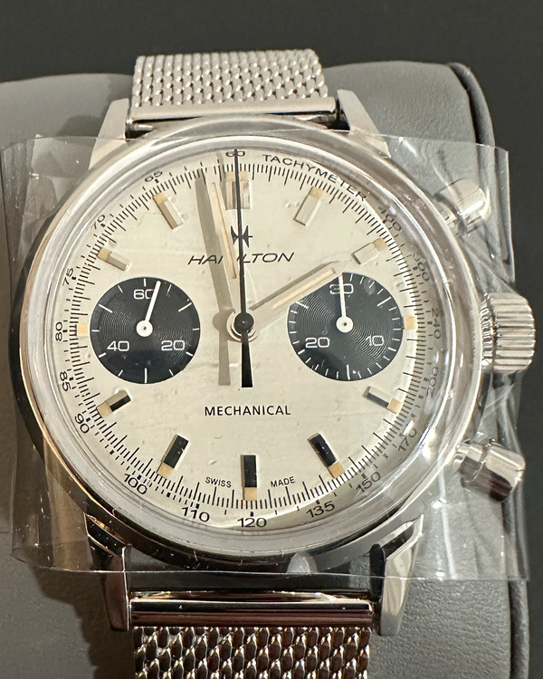 2025 Hamilton Intramatic Chronograph H 40MM White Dial Steel Bracelet (H38429110)