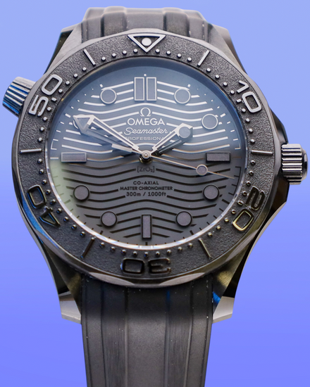 2023 Omega Seamaster Diver 300M "Black Black" 43.5MM Black Dial Rubber Strap (210.92.44.20.01.003)