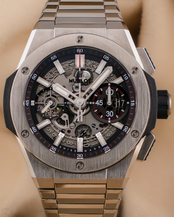 2021 Hublot Big Bang Integrated 42MM Skeleton Dial Titanium Bracelet (451.NX.1170.NX)
