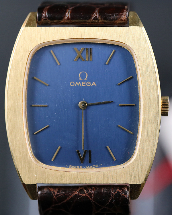 1975 Omega Vintage 30MM Blue Dial Leather Strap (111.90083/0)
