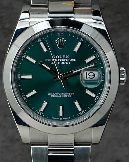 2025 Rolex Datejust 41MM Green Dial Oyster Bracelet (126300)