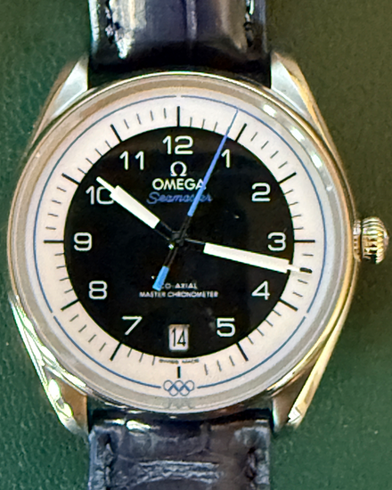 2024 Omega Seamaster Olympic Official Timekeeper L.E. 39.5MM Black Dial Aftermarket Leather Strap (522.32.40.20.01.001)
