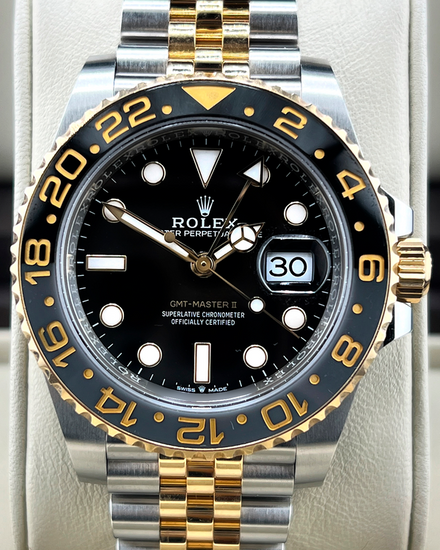 2025 Rolex GMT-Master II "Bumblebee" 40MM Black Dial Two-Tone Jubilee Bracelet (126713GRNR)