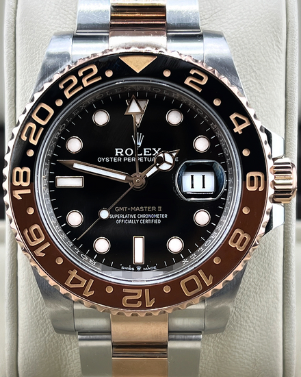2022 Rolex GMT-Master II "Rootbeer" 40MM Black Dial Two-Tone Oyster Bracelet (126711CHNR)