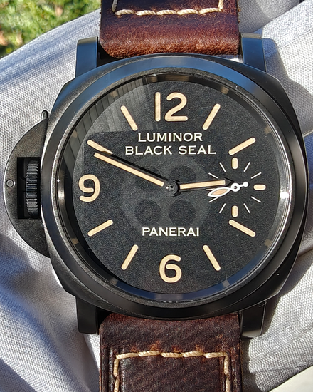Panerai Luminor 8 Days "Black Seal" L.E. 44MM Black Dial Leather Strap (PAM00786)