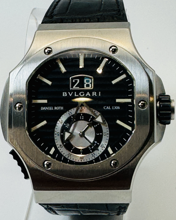 2010 Bvlgari Daniel Roth Endurer Chronosprint 56MM Black Dial Leather Strap (BRE56BSLDCHS)