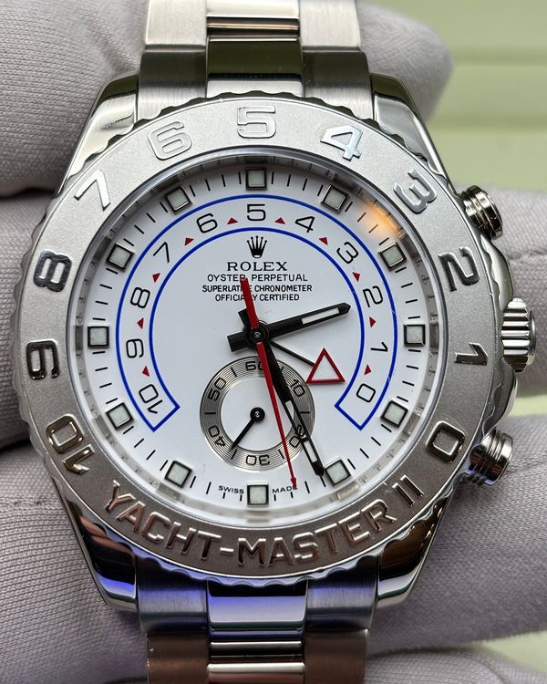 2009 Rolex Yacht-Master II 44MM White Dial White Gold Oyster Bracelet (116689)