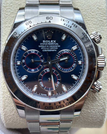 2023 Rolex Cosmograph Daytona 40MM Blue Dial White Gold Oyster Bracelet (116509)