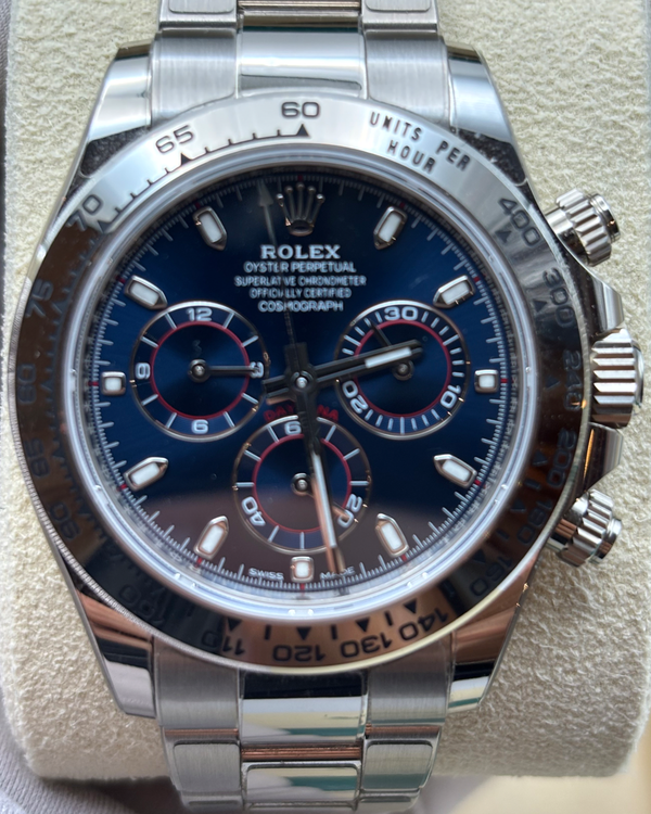 2023 Rolex Cosmograph Daytona 40MM Blue Dial White Gold Oyster Bracelet (116509)