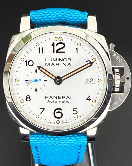 2018 Panerai Luminor Marina 1950 3 Days 42MM White Dial Textile Strap (PAM01523)