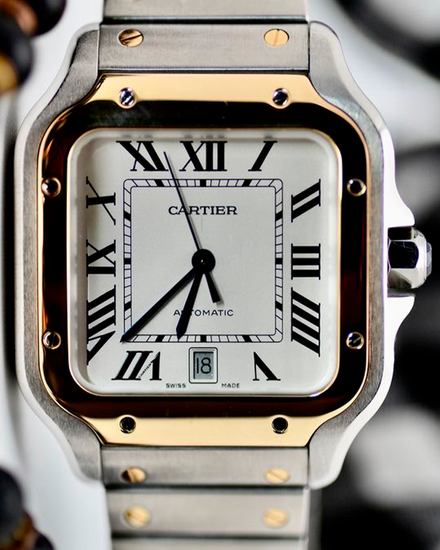 2020 Cartier Santos De Cartier 40MM Silver Dial Two-Tone Bracelet (W2SA0006)