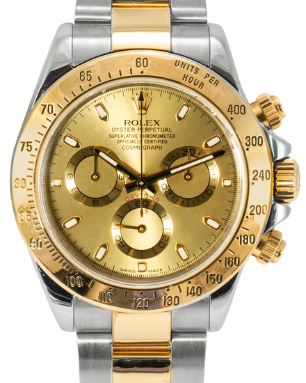 2007 Rolex Cosmograph Daytona 40MM Champagne Dial Two-Tone Oyster Bracelet (116523)