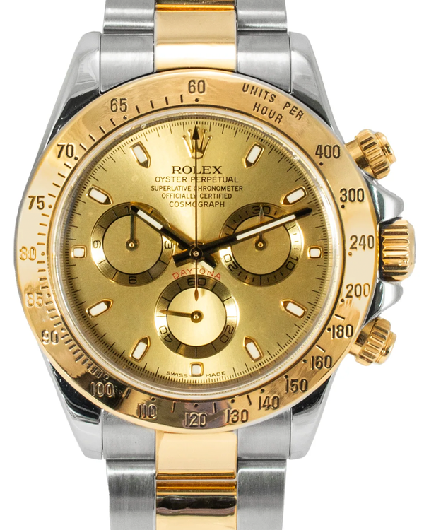 2007 Rolex Cosmograph Daytona 40MM Champagne Dial Two-Tone Oyster Bracelet (116523)