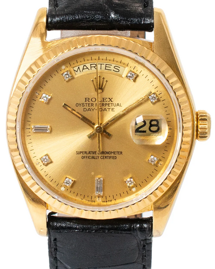 Rolex Day-Date 36MM Champagne Dial Aftermarket Leather Strap (18078)