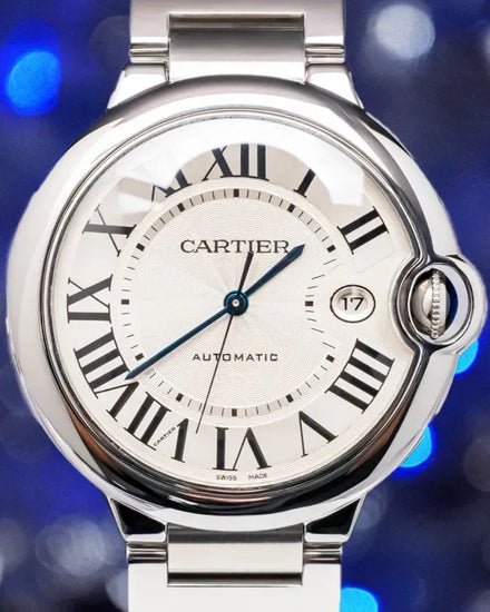 Cartier Ballon Bleu 42MM Silver Dial Steel Bracelet (W69012Z4)