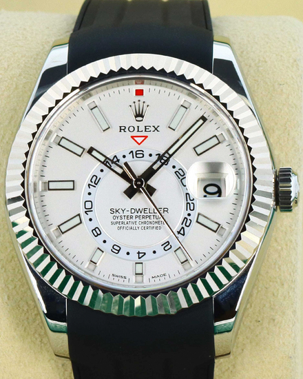 Rolex Sky-Dweller 42MM White Dial Rubber Strap (326934)