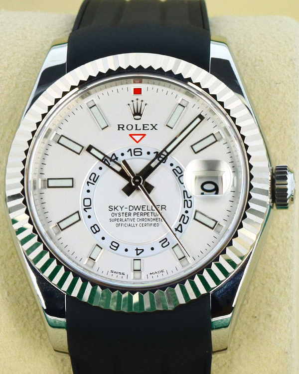 Rolex Sky-Dweller 42MM White Dial Rubber Strap (326934)