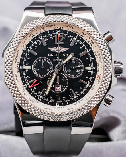 Breitling Bentley GMT S.E. 49MM Black Dial Rubber Strap (A47362)