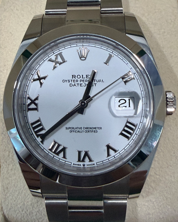 2024 Rolex Datejust 41MM White Dial Oyster Bracelet (126300)