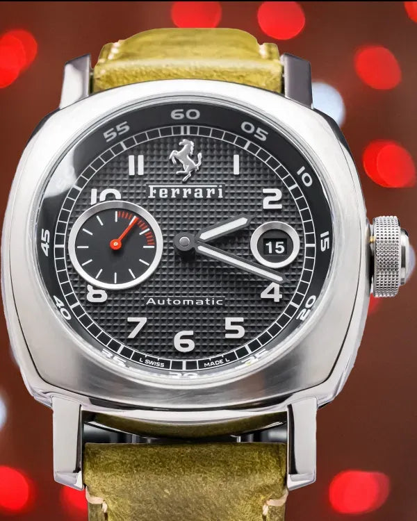 Panerai Ferrari Granturismo 45MM Black Dial Leather Strap (FER00001)
