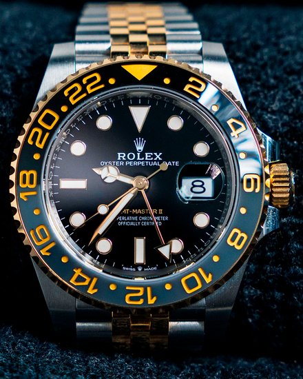 2025 Rolex GMT-Master II "Bumblebee" 40MM Black Dial Two-Tone Jubilee Bracelet (126713GRNR)