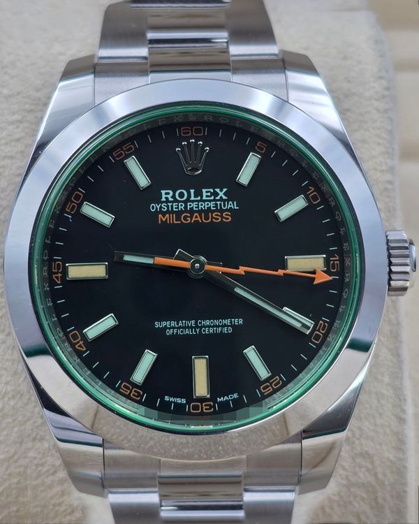 2022 Rolex Milgauss 40MM Black Dial Oyster Bracelet (116400GV)