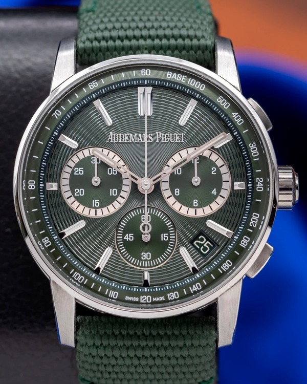 2023 Audemars Piguet Code 11.59 Chronograph 41MM Green Dial Textile Strap (26393ST.OO.A056KB.01)