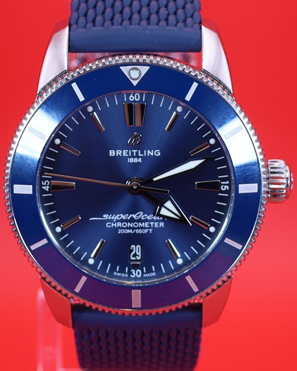 2019 Breitling Superocean Heritage B20 44MM Blue Dial Rubber Strap (AB2030)