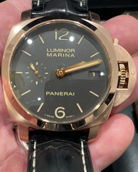 2015 Panerai Luminor Marina 1950 3 Days 42MM Brown Dial Leather Strap (PAM00393)
