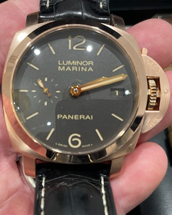 2015 Panerai Luminor Marina 1950 3 Days 42MM Brown Dial Leather Strap (PAM00393)