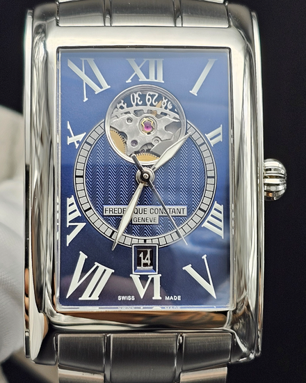 No Reserve - Frederique Constant Classics Carree 47MM Blue Dial Steel Bracelet (FC-315DNS4C26B)