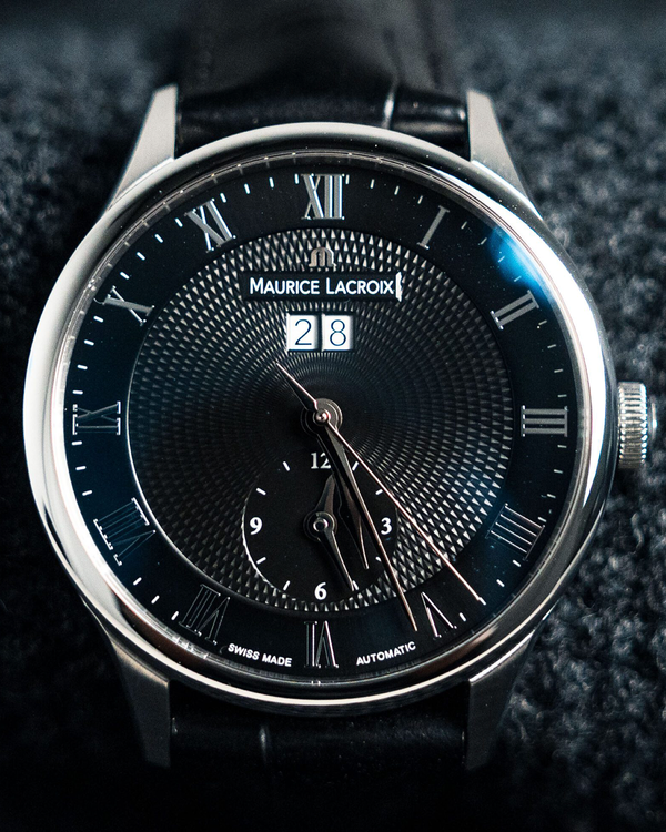 Maurice Lacroix Masterpiece Tradition Date GMT 40MM Black Dial Leather Strap (MP6707)