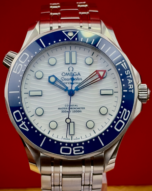 2024 Omega Seamaster Diver 300M "America's Cup" 42MM White Dial Steel Bracelet (210.30.42.20.04.002)
