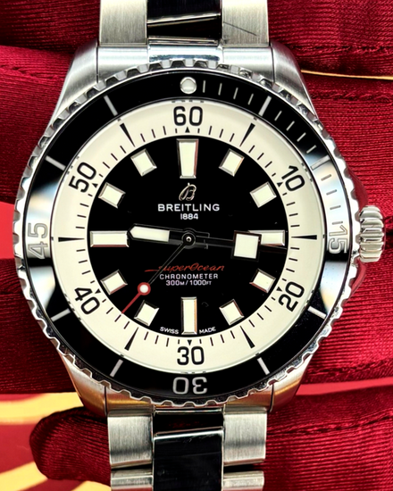 2021 Breitling Superocean 44MM Black Dial Steel Bracelet (A17376)